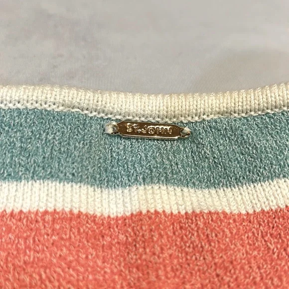 St. John Sport by Marie Gray knit sleeveless v neck striped sweater - Picture 5 of 7